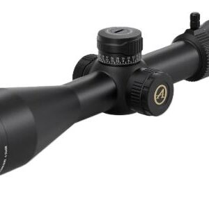 Black rifle scope with large objective lens