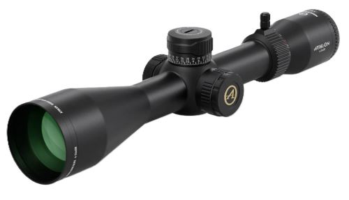 Black rifle scope with large objective lens