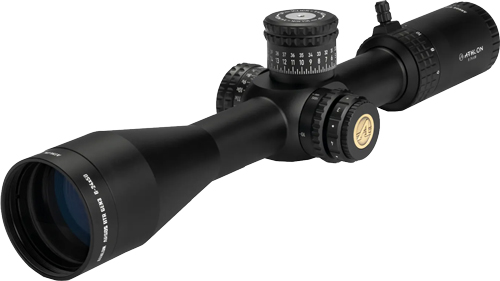 Black rifle scope with adjustment turrets