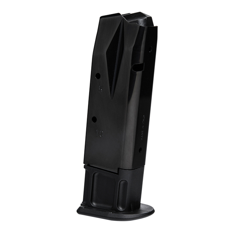 Black handgun magazine on white background