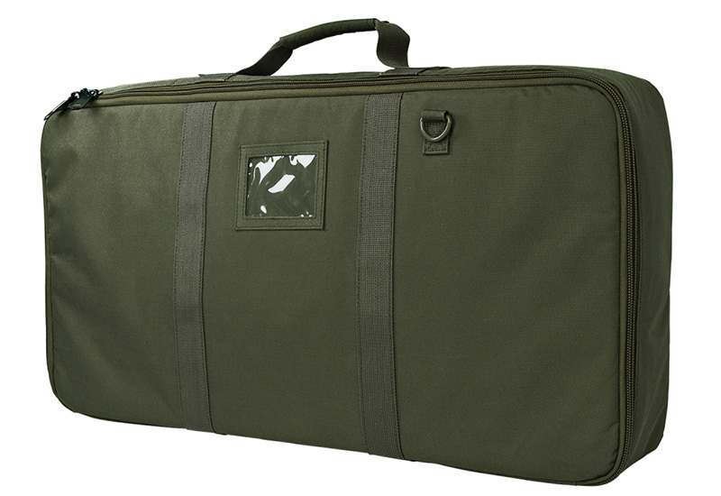 Olive green zippered carry case with handle