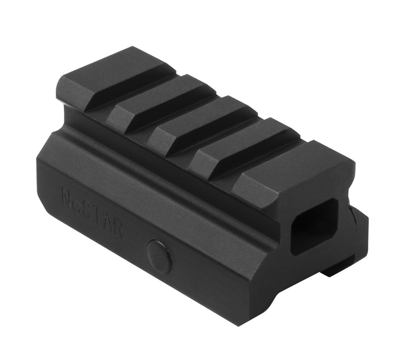 Black aluminum Picatinny rail riser mount