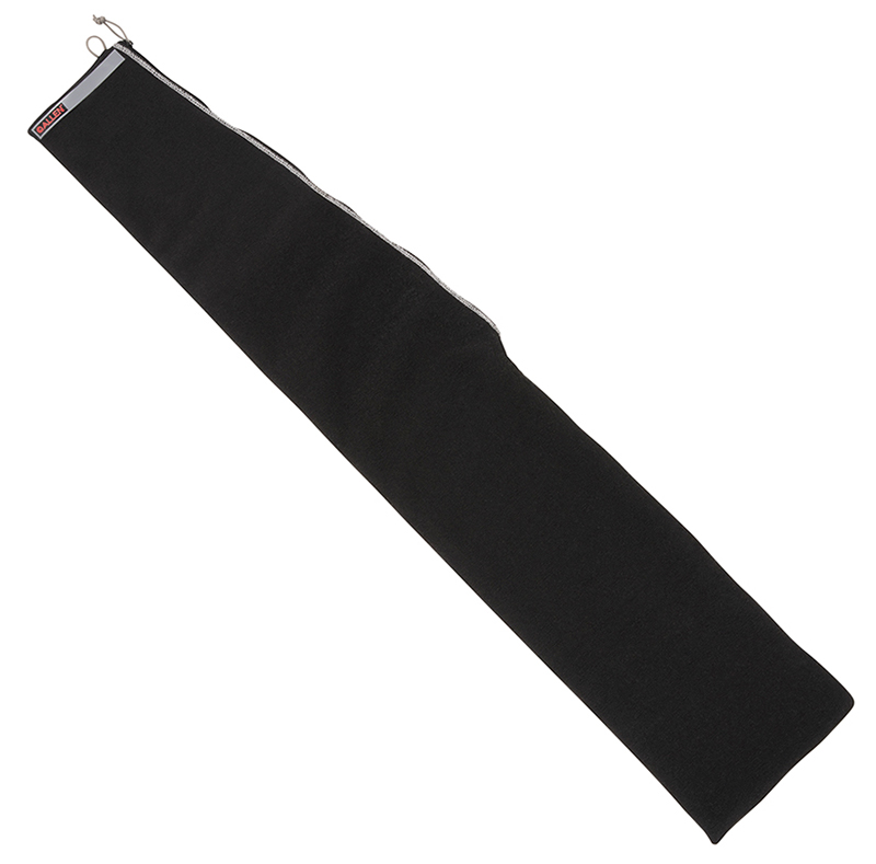 Long black zippered fabric storage pouch