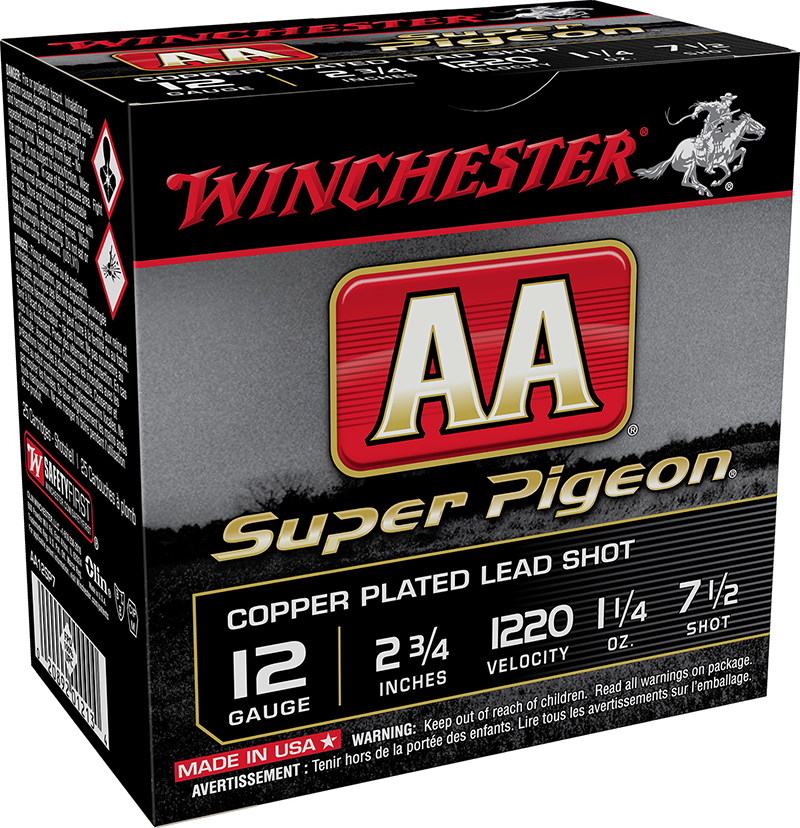 Winchester AA Super Pigeon 12-gauge shotgun shells box