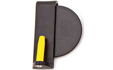 Wall-mounted door stopper with yellow lever
