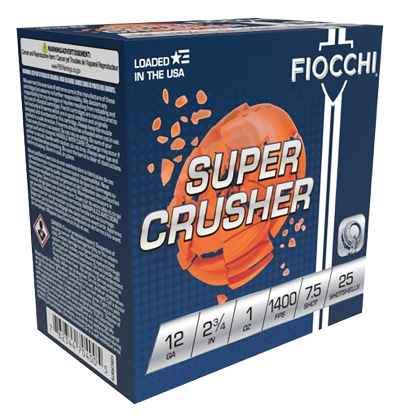 Fiocchi Super Crusher 12 gauge shotgun shells box