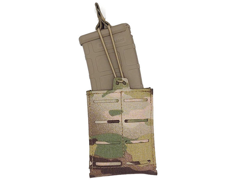 Rifle magazine in camouflage tactical pouch