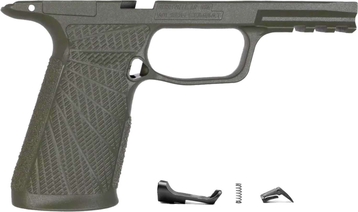 Polymer handgun frame with trigger components