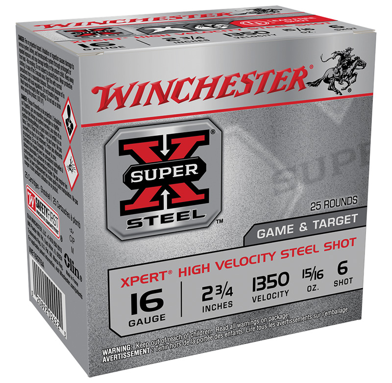 Winchester Super X Steel 16 gauge shotgun shells box