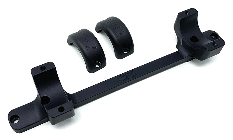 Black metal mounting bracket with two curved clamps