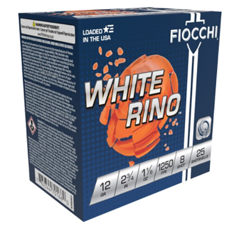 Fiocchi White Rhino 12-gauge shotgun shell box