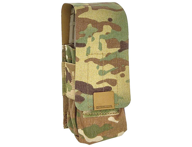 Camouflage tactical utility pouch with flap closure