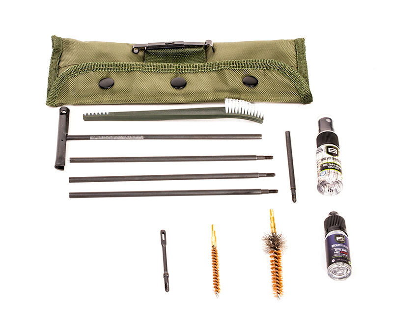 Gun cleaning kit with rods and brushes