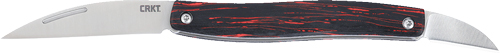 CRKT folding pocket knife with red streak handle