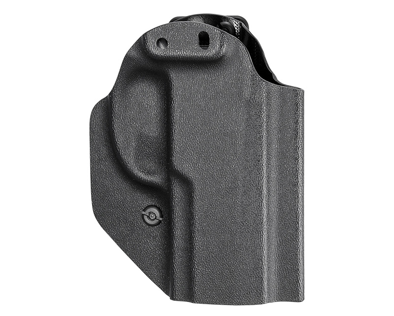 Black molded Kydex handgun holster