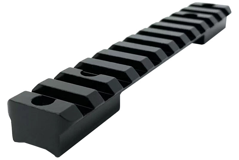 Black Picatinny rail mount on white background