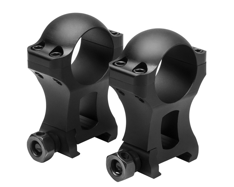 Pair of black rifle scope mounting rings