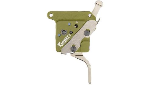 Green and silver rifle trigger assembly