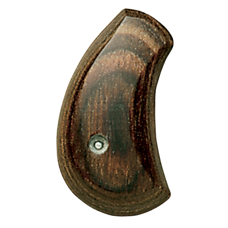 Curved wooden handle grip with center screw