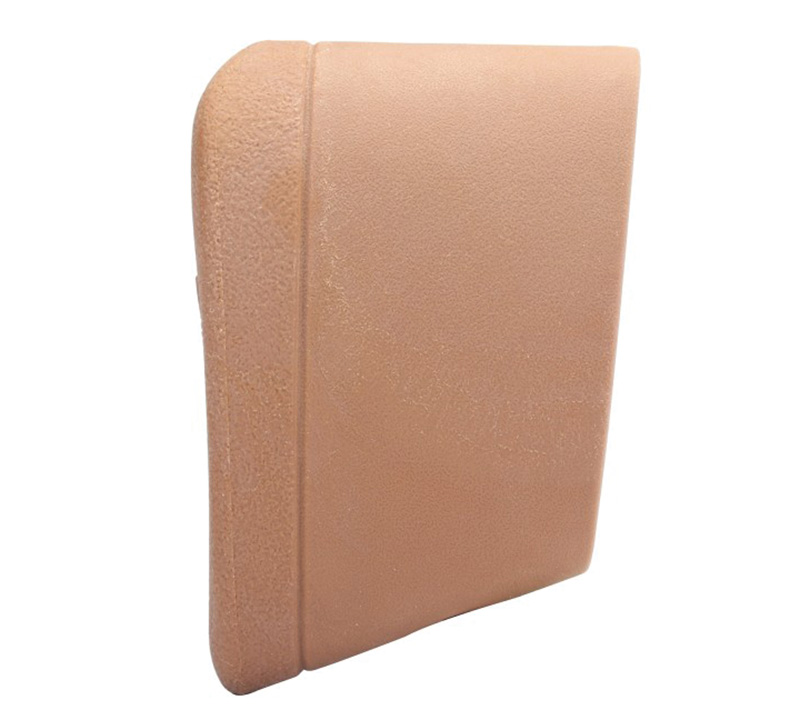Tan leather wallet with rounded edges