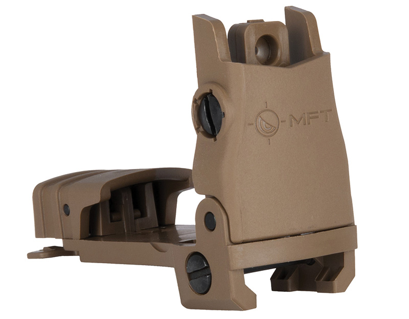 Tan flip-up rear rifle sight