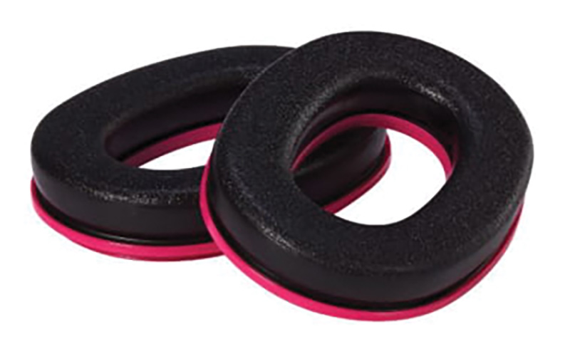 Black and red foam headphone ear cushions