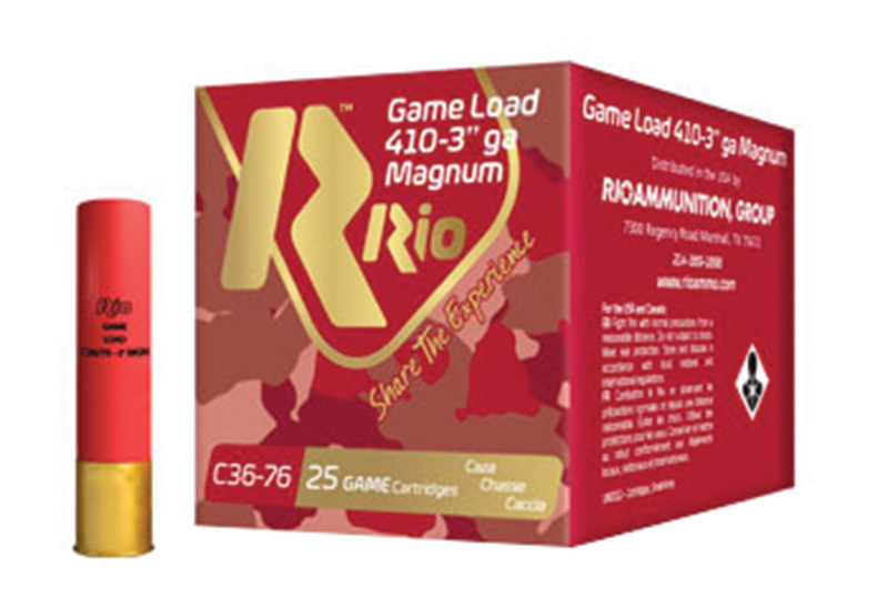 Box of Rio 410-gauge shotgun shells