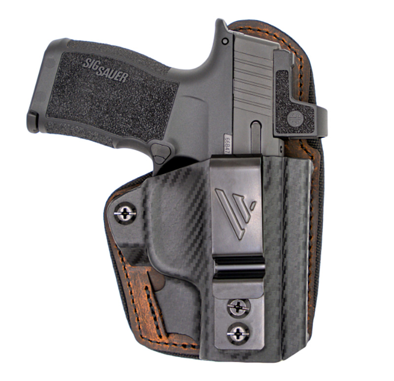 Sig Sauer handgun in carbon fiber holster