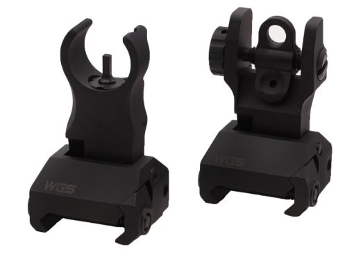 Black flip-up rifle iron sights set