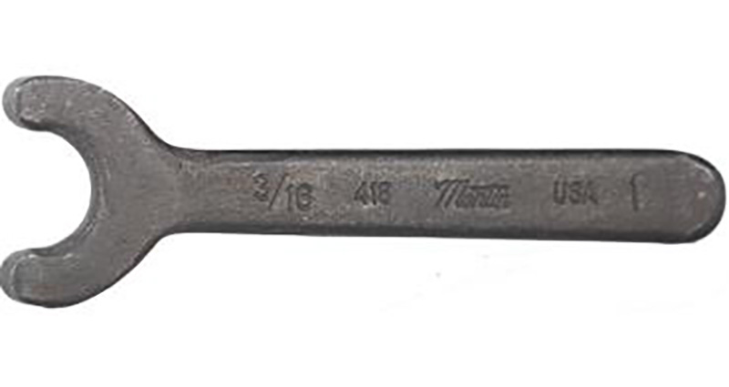 Metal open-end wrench with USA marking