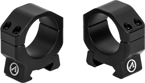 Black metal rifle scope mounting rings