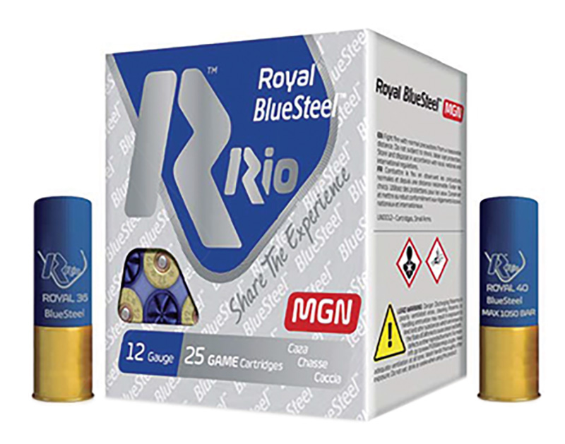 Royal BlueSteel Rio 12-gauge shotgun cartridges box