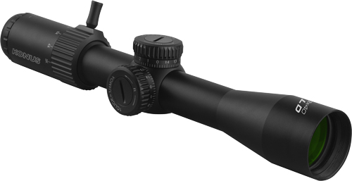 Black rifle scope with adjustment turrets