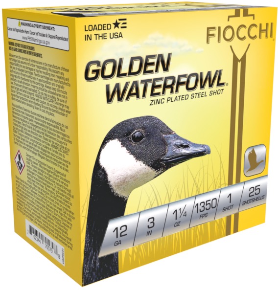 Fiocchi Golden Waterfowl shotgun shell box