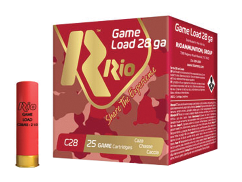 Rio Game Load 28 gauge ammunition box and shell