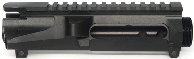 Black AR-15 upper receiver component