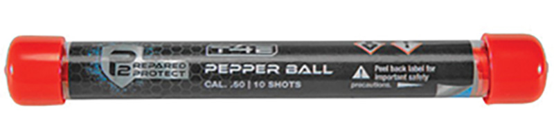 PepperBall .50 caliber 10-shot tube with red caps