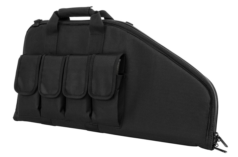 Black rifle case with multiple front pockets