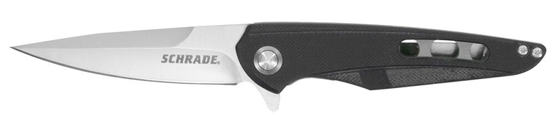 Schrade folding knife with black handle