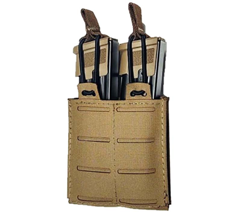 Tan tactical double rifle magazine pouch