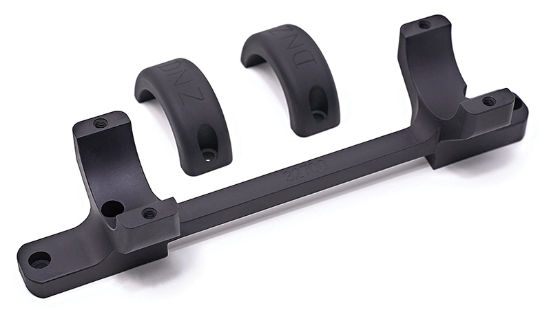 Black metal mounting bracket with curved clamps