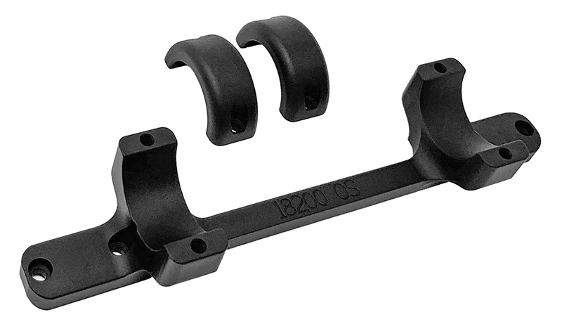 Black metal mounting bracket with curved clamps