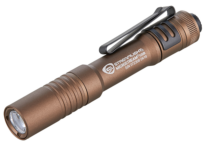 Brown Streamlight MicroStream USB pocket flashlight