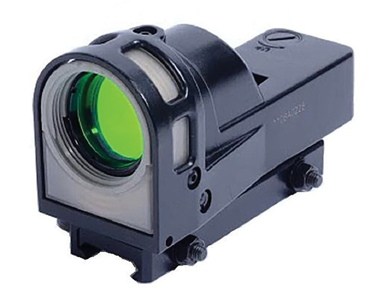 Compact reflex sight with green-tinted lens