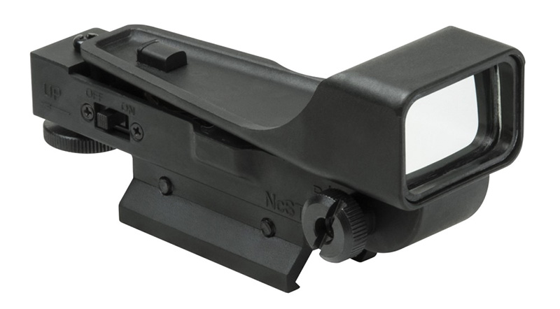 Black reflex sight for rifle