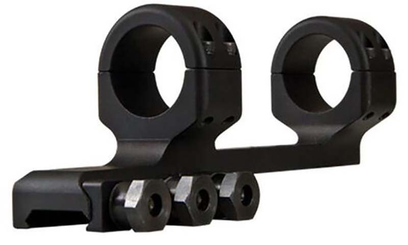 Black dual-ring rifle scope mount