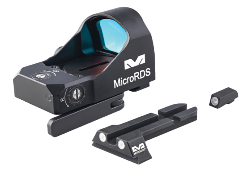 MicroRDS red dot sight with mounting plates