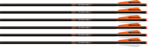 Row of black and orange Easton arrows