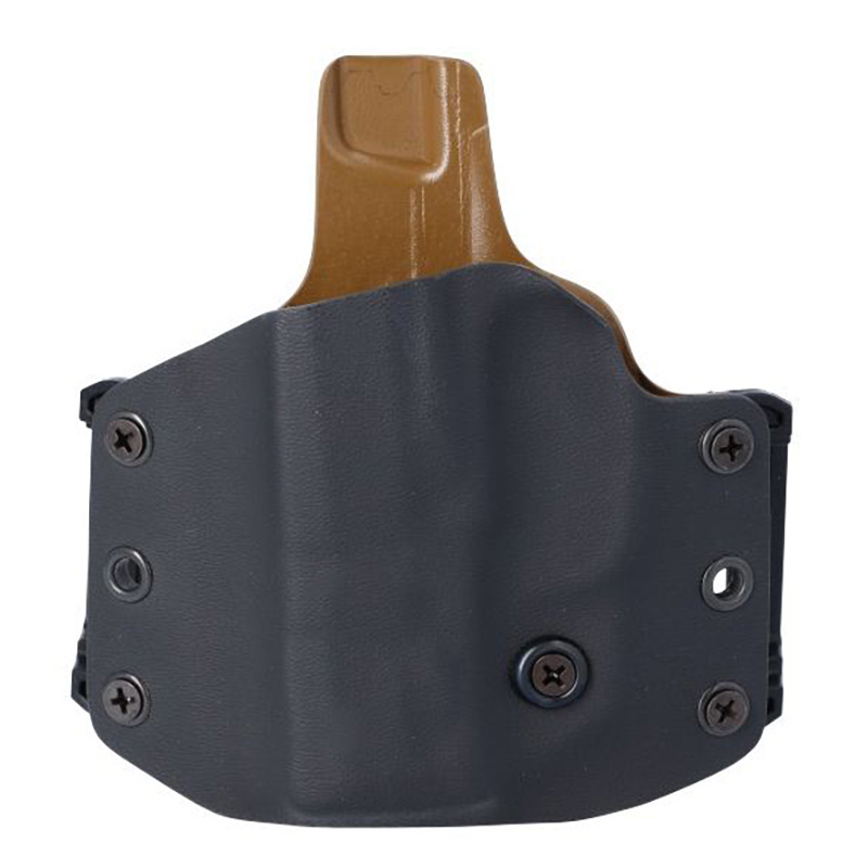 Black Kydex concealed carry holster with screws