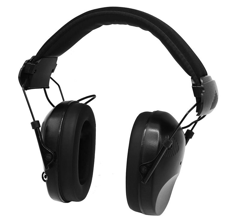 Black over-ear hearing protection earmuffs